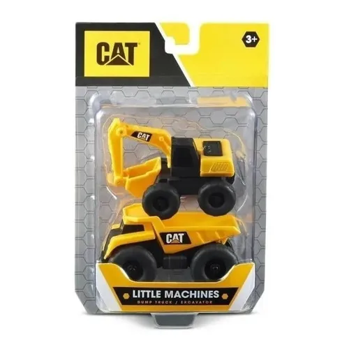 Mini Máquinas De Construcción Cat Vehículos X 2 Color Amarillo