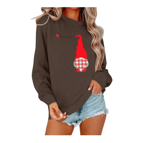 Camiseta Manga Larga Diseño Gnomo Para Mujer Dia San