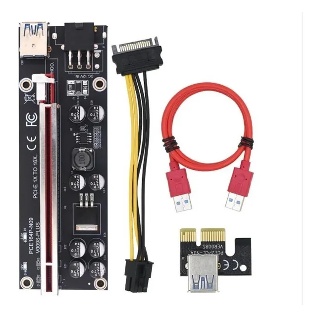 Riser 1x A 16x V009s Plus Pcie Cable Usb3.0 8 Capacitores!