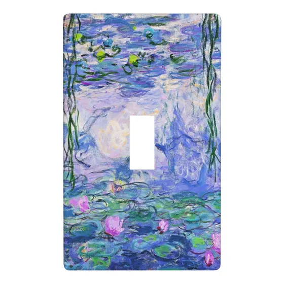 Placa Decorativa Para Interruptor Luz Lirio Agua 1 Banda Kit