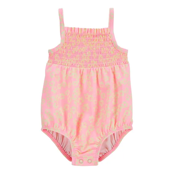 Traje De Baño 1 Pieza Con Upf 50+ Diseño Flores Carters 1o