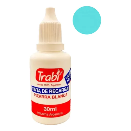 Tinta Recarga Marcador De Pizarra 450 Trabi 30ml Color Celeste