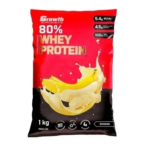 Whey Concentrado 80% Whey Protein - Growth Supplements Sabor Banana
