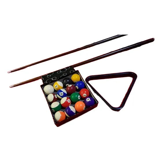 Set De Bolas Triangulo Y Tacos Para Mesa De Pool Kit Pool