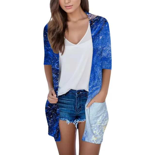 Cardigan Ligero Manga Larga Para Mujer Parte Delantera Otoño