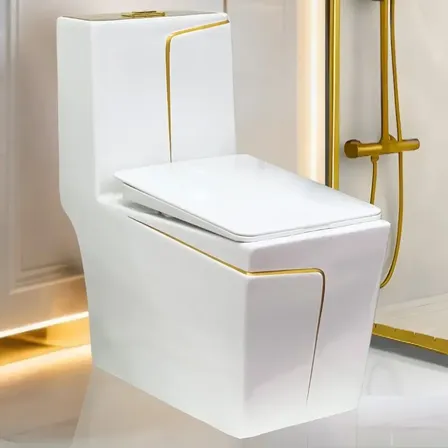Vaso Sanitário Monobloco Acoplada Las Vegas Gold + Cor Las Vegas Tampa Dourada