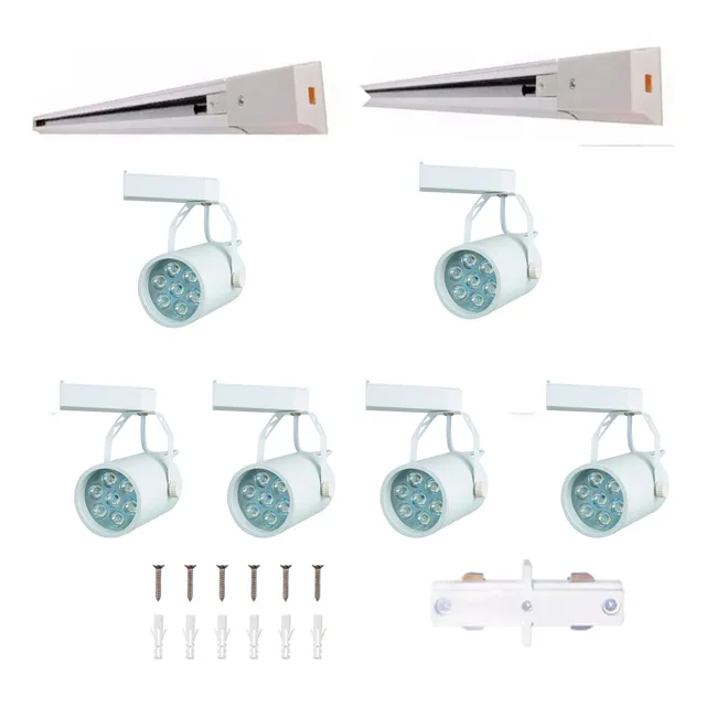 Lamp Spot Riel Blanco Led 15w X9+ Riel 1 Mtx3 + Unionx1+ Lx1