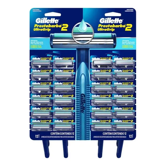 24 Aparelho Barbear Prestobarba Gillette Ultra Grip Original