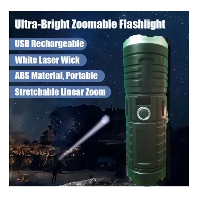 Linterna Potente Láser Led, Recargable,usb C, Power Bank