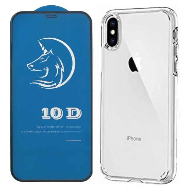 Forro Rígido Transparente + Vidrio Premium Para iPhone