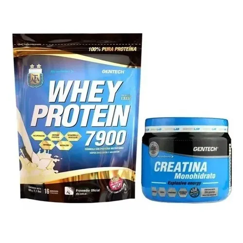 Combo Proteína Whey Protein 7900 Afa 1 Kg + Creatina Gentech