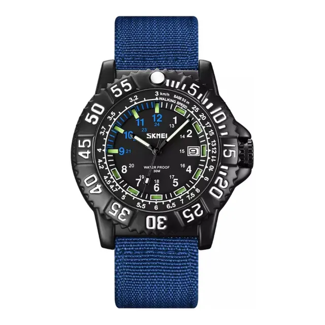 Reloj Analogico Deportivo Skmei 9281 Correa De Nailon Azul 