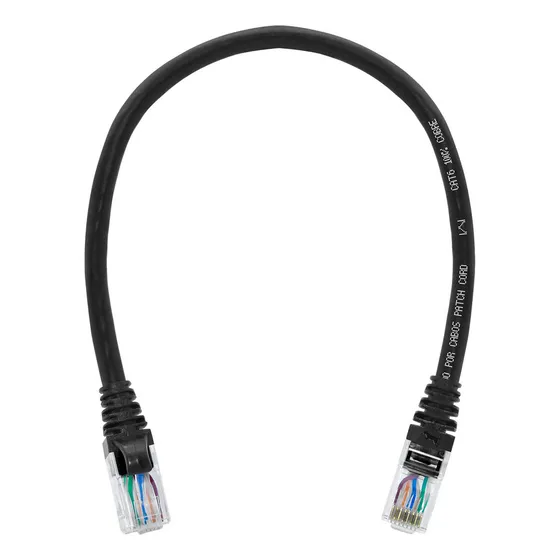 Kit 10 Unidades Patch Cord Furukawa Cat6 30 Cm Preto Rede