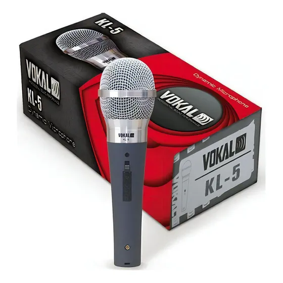 Microfone Culto Dinâmico Vokal Kl5 De Fio Profissional Cor Preto
