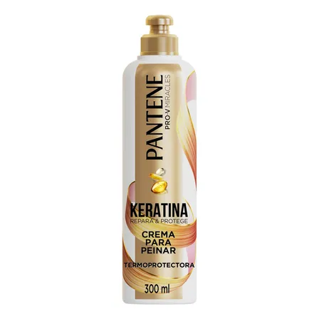 Crema para Peinar Termoprotectora Pantene Pro-V Miracles Keratina Repara y Protege, 300 ml