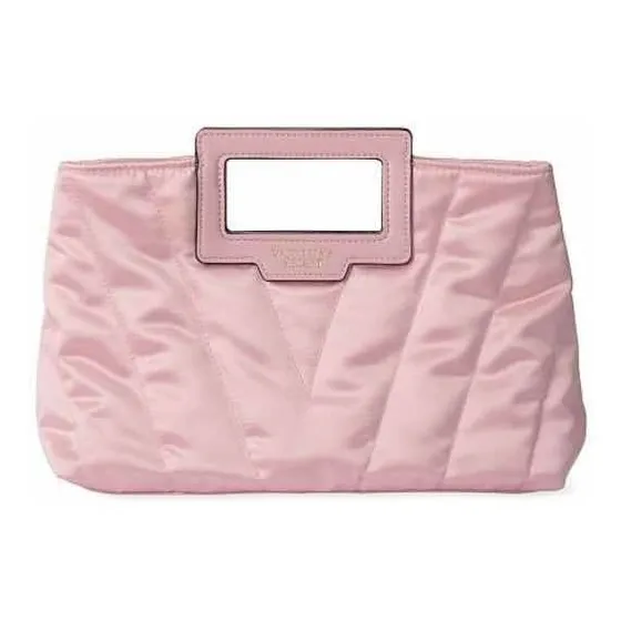 Bolsa Clutch Victoria S Secret Bolsa De Mão Rosa Original Acambamento dos ferragens Tecido Desenho do tecido Liso