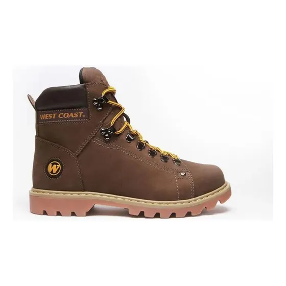 Bota Masculina Couro West Coast Worker Classic Nobuck - Coff