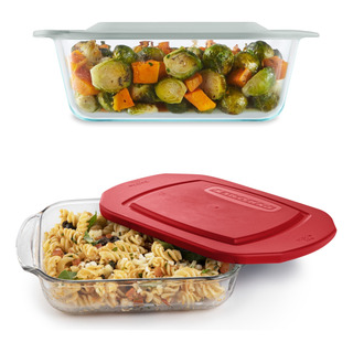 Bandeja Cuadrada De Vidrio Con Tapa Plastica 1.6lts Pyrorey Bandeja Cuadrada De Vidrio Con Tapa Plastica 1.6lts Pyrorey