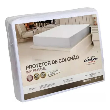 Protetor de Colchão Solteiro Impermeável Branco Antiácaro Ortobom
