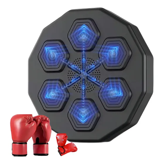 Xucs Máquina De Boxeo De Música Inteligente Objetivo De Pared De Reacción De Boxeo Electrónico Con Luces Reacción Y Coordinación Negro
