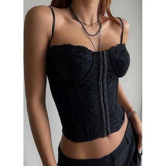Corset Bustier Encaje Top Mujer Importado Noche Fiesta