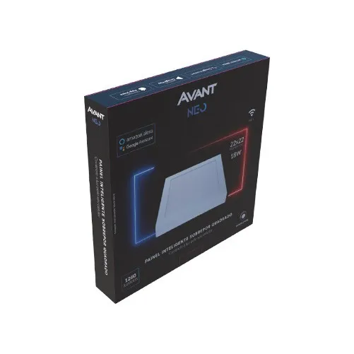 Painel Plafon Led Neo Avant Quadrado Embutir 18w Smart Wi-fi