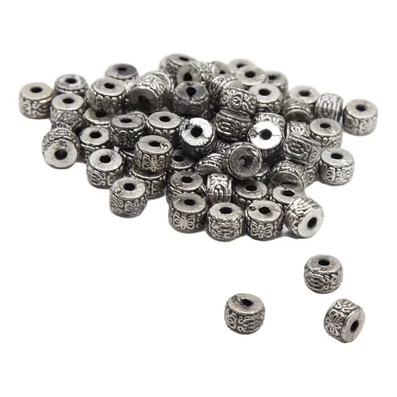 Cuentas Acrilico Separador Sap04 Plateado Bisuteria 250 Gr 