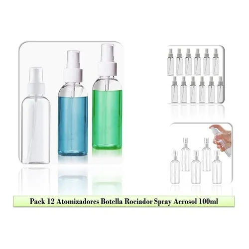 Pack 12 Atomizadores Botella Rociador Spray Aerosol 100ml