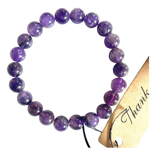 Pulsera Cuarzo Amatista Elástica Piedra Natural Morada Cura Pulsera Cuarzo Amatista Elástica Piedra Natural Morada Cura