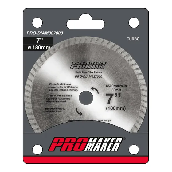 Disco Diamante 7  X 7/8 A 5/8 Ranurado Promaker 