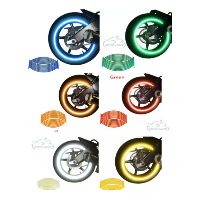 Calcomanía Cinta Reflectiva Para Rin De Moto Tiras Universal
