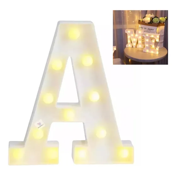 Letra O Numero Con Luz Led Decorativa Hogar Fiesta Luces 