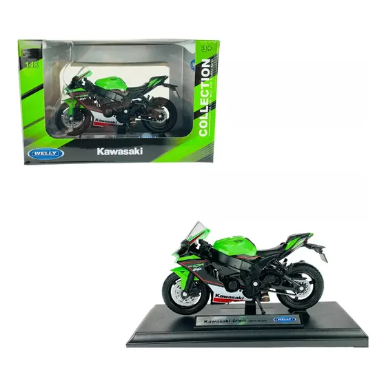 Kawasaki Ninja Zx-10r Moto Deportiva Escala 1/18 Maisto 11cm