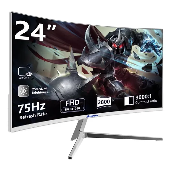 Sellan De 24 Pulgadas Monitor De Juego Curvo 75hz Velocidad 