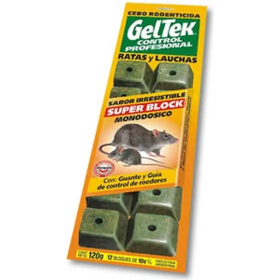 Raticida En Bloque Rata Laucha Geltek X 100g