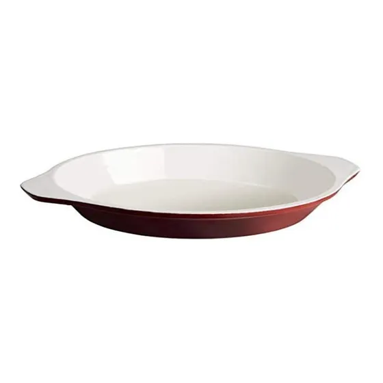Vogue Red Hierro Fundido Gratinado Plato 13.5 Fl Oz
