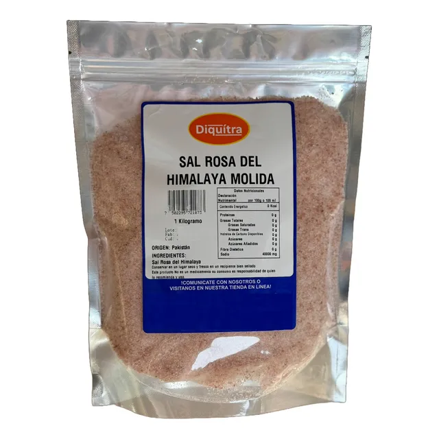 Sal Del Himalaya Rosada Molida Organica Y Natural 1 Kg