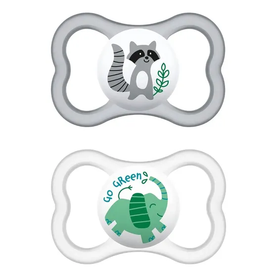 2 Chupetes Silicona Air Mam 6m+ - Gris Período De Edad 6-12 Meses