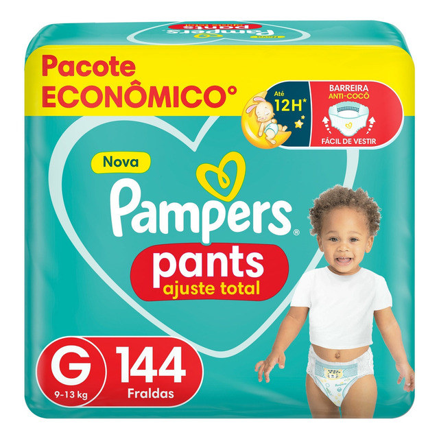 Fralda Pampers Pants Ajuste Total Tamanho G 144 Unidades Fralda Pampers Pants Ajuste Total Tamanho G 144 Unidades