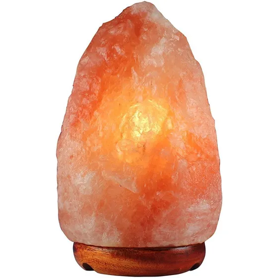 Lampara De Sal Del Himalaya Piedra De 4 A 5 Kg Color De La Estructura Marrón Oscuro