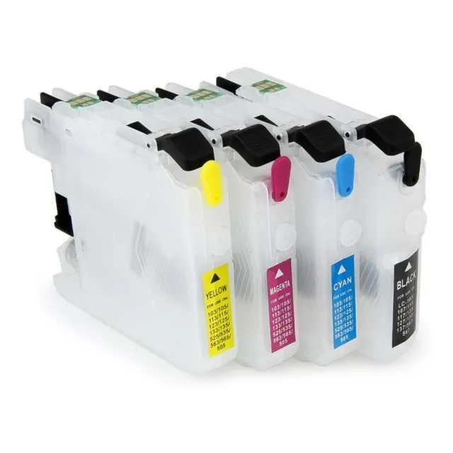 Kit Cartucho Rellenable Cortos Lc103 Con Chip + 4 Tintas