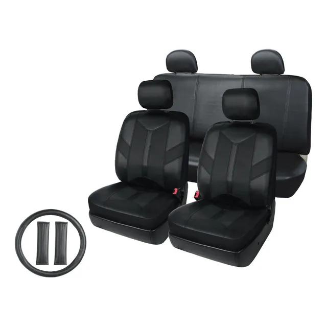 Fundas Cubreasientos Protectores Attitude Vinipiel Negro Negro
