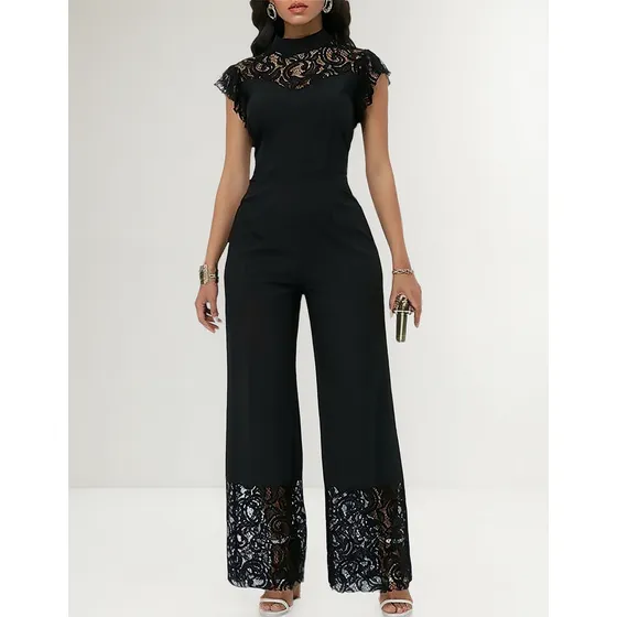 Mono Entero Con Encaje Dama Fiesta, Muy Elegante Y Comodo