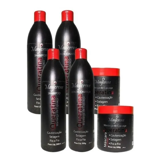 2 Kits Queratina Reconstrução Capilar Maycrene 6x500ml