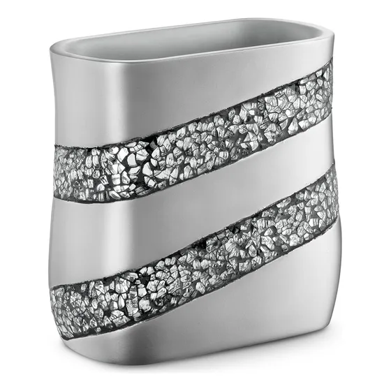 Dwellza Silver Mosaic Bathroom Papelera (11 X 5,5 X 11 )