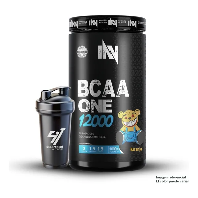 Aminoácido Bcaa One 12000 1kg Naranja + Shaker