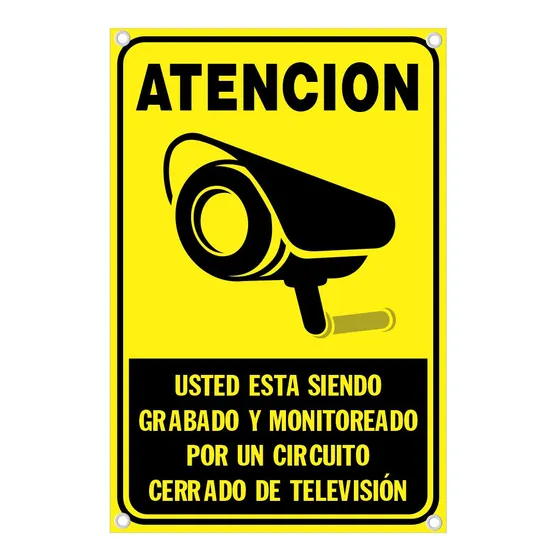 Aviso En Lona Monitoreado En Camara Pendon 20x30cm