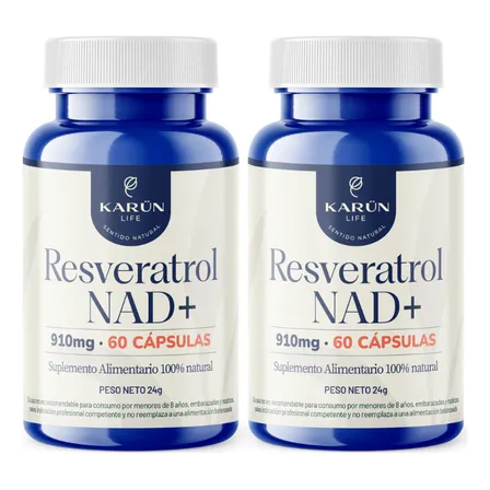 Pack Doble Resveratrol Nad+ 120 Capsulas Karun Life