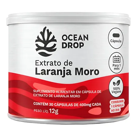 Laranja Moro 500mg Extrato Cápsulas Termogênico Ocean Drop Laranja Moro 30 Capsulas