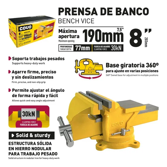 Prensa De Banco 8 Pulgadas Covo